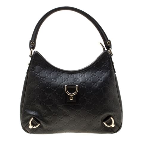 gucci d ring hobo|GUCCI Guccissima Medium Abbey D Ring Hobo Black.